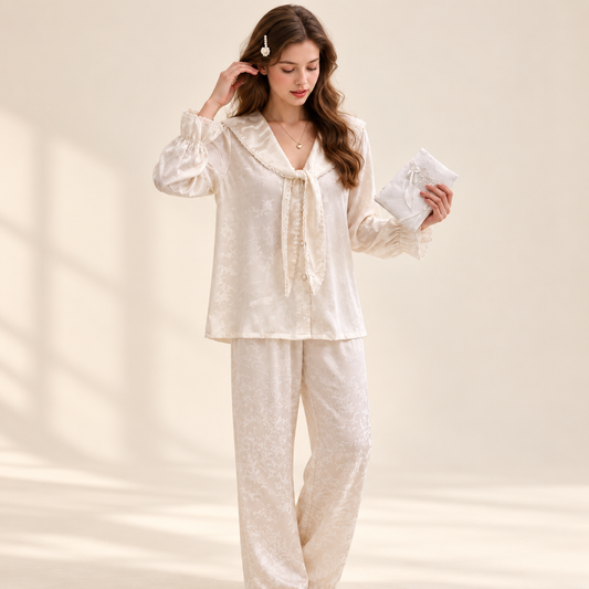 Butterfly Jacquard Pajama Set