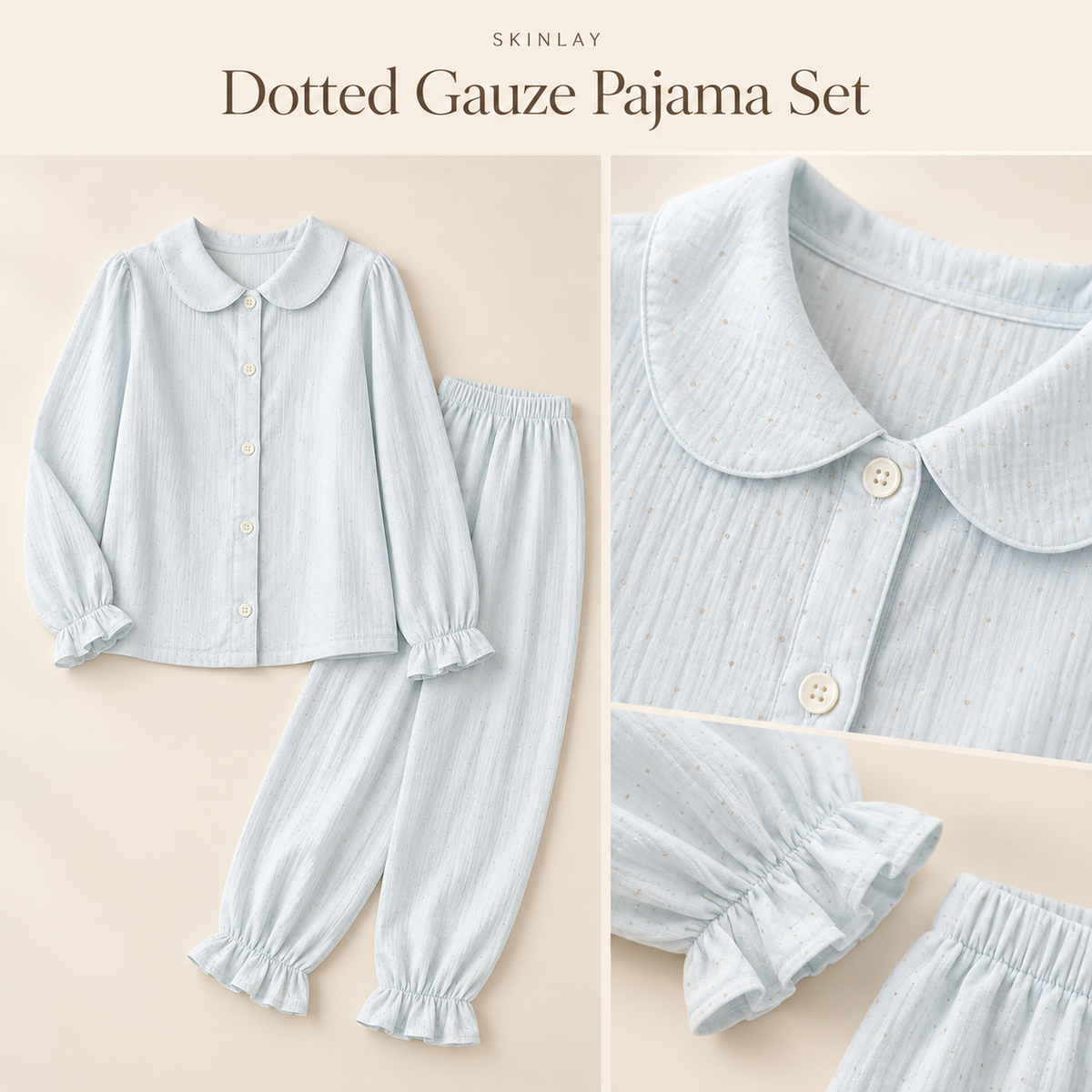 Dotted Gauze Pajama Set