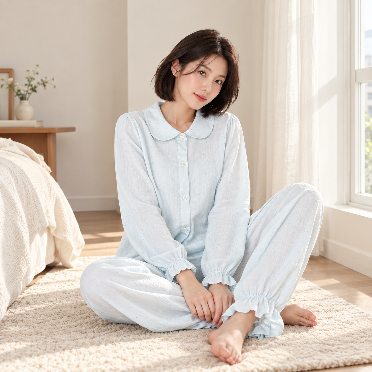 Dotted Gauze Pajama Set