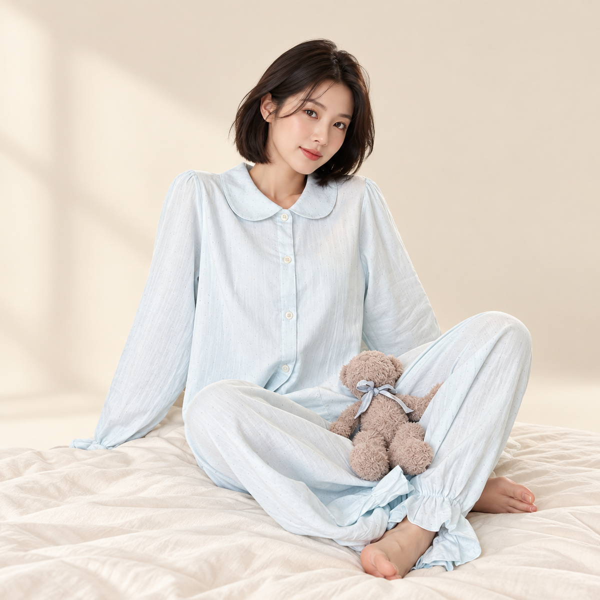 Dotted Gauze Pajama Set