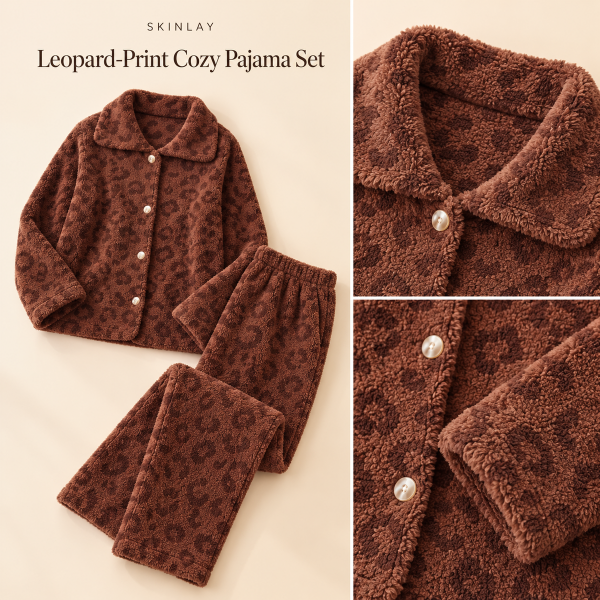 Leopard-Print Cozy Pajama Set