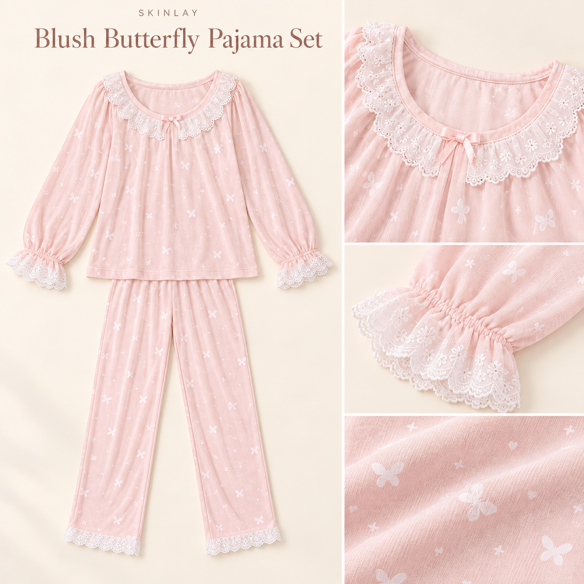 Blush Butterfly Pajama Set