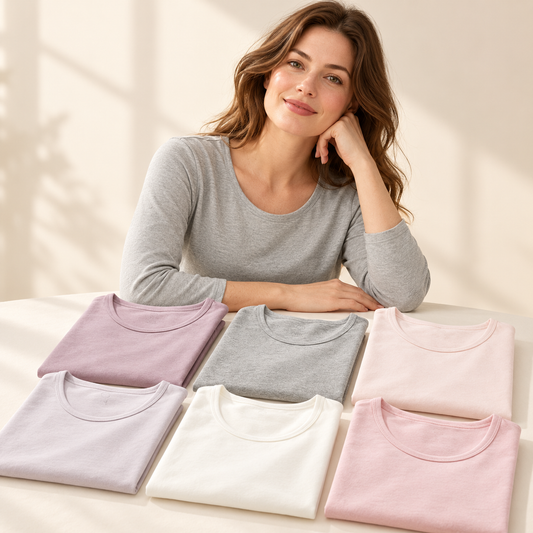 Cotton-Blend Long-Sleeve Base Layer Top