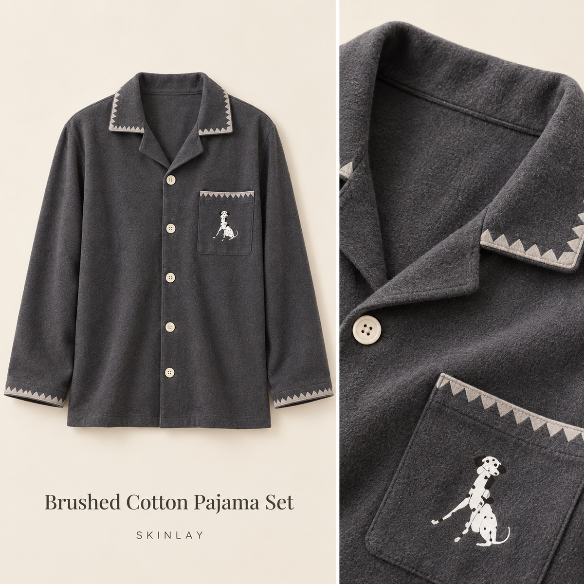 Brushed Cotton Pajama Set